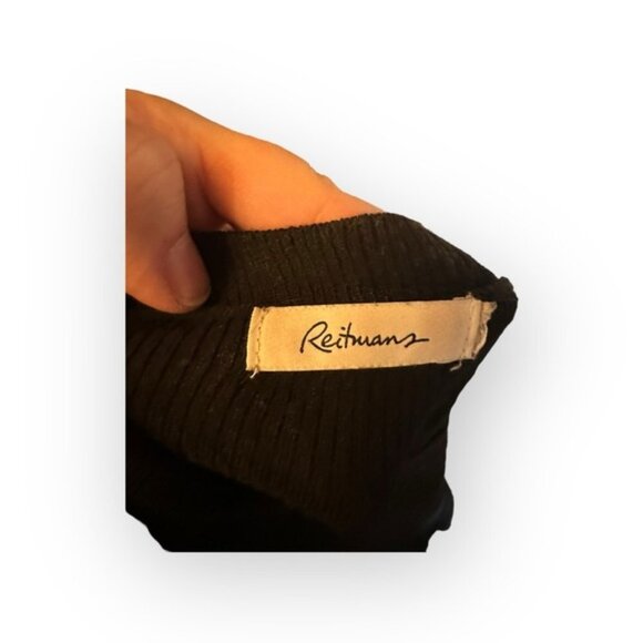 Women’s 2x Reitmans Black Scoop Neck Ribbed Knit Batwing Top 2XL XXL 18 20 - Picture 7 of 8